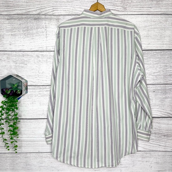 Ralph Lauren Polo Country Green Purple Stripe Button Down Shirt Men’s Size Large - Picture 7 of 9